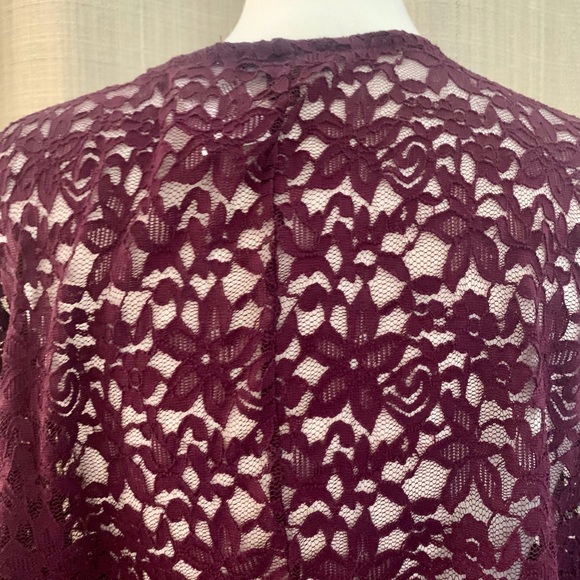 Lane Bryant 22/24 Sheer Floral Lace Blouse Tunic Gorgeous Detailed Design - Picture 7 of 11